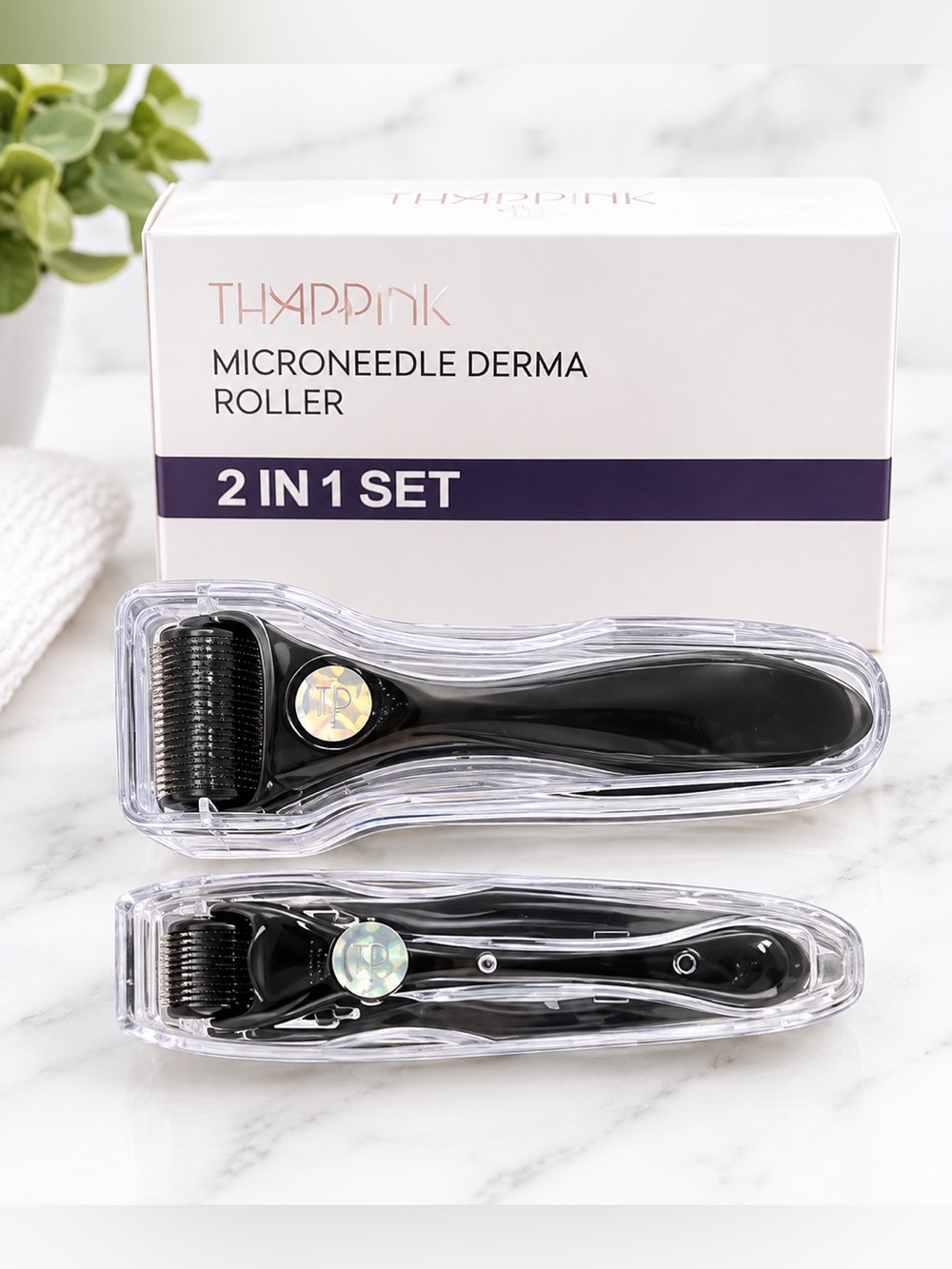 Thappink 2-in-1 Microneedle Derma Roller Skincare Set NWT